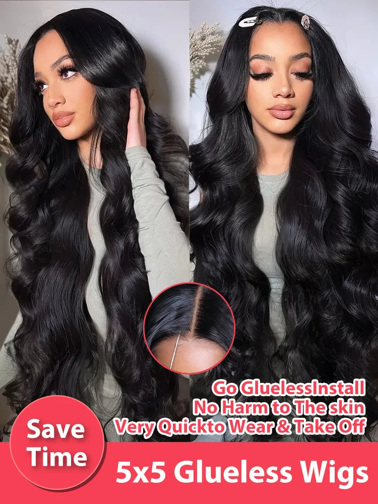 100% Human Hair Wear Go HD Body Wave Glueless