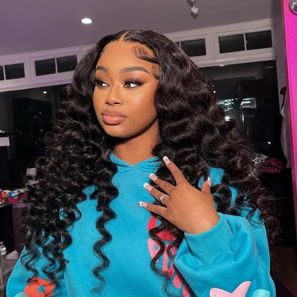 Human Hair HD Lace Frontal Wig Brazilian Loose Deep Wave Curly Human Hair wig Preplucked