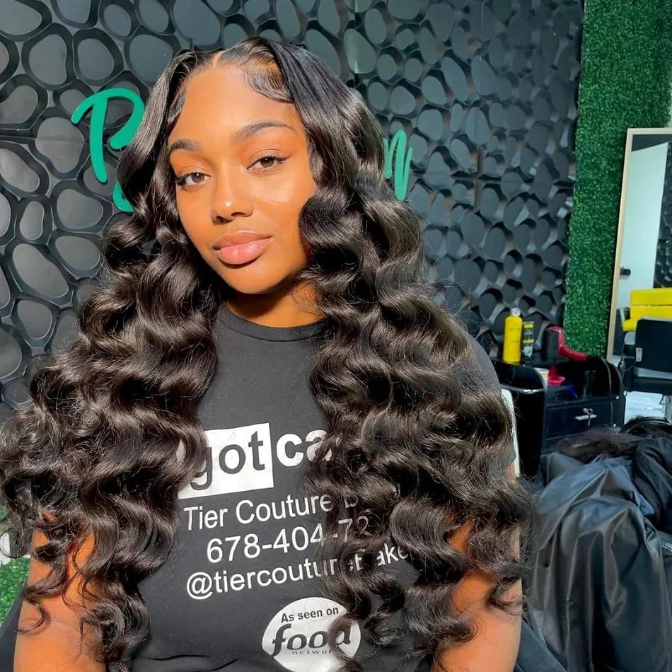 Human Hair HD Lace Frontal Wig Brazilian Loose Deep Wave Curly Human Hair wig Preplucked