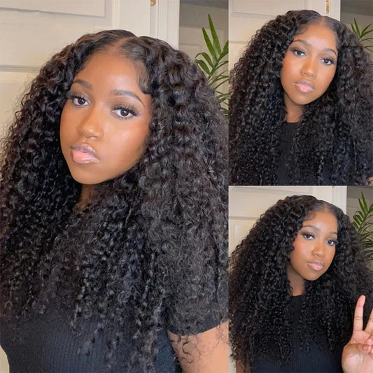 Burmese Curly HD Lace Front Wigs Eurasian Deep Curly Wave Human Hair Glueless Wigs